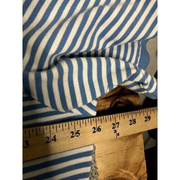 Polo Ralph Lauren Knit Polo Shirt Mens XXL Blue Striped Jersey Knit Casual Pony - Picture 8 of 11